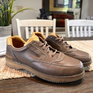 Rockport ProWalker Leather Walking Shoes Womens Size 7.5M Brown Taupe Comfort